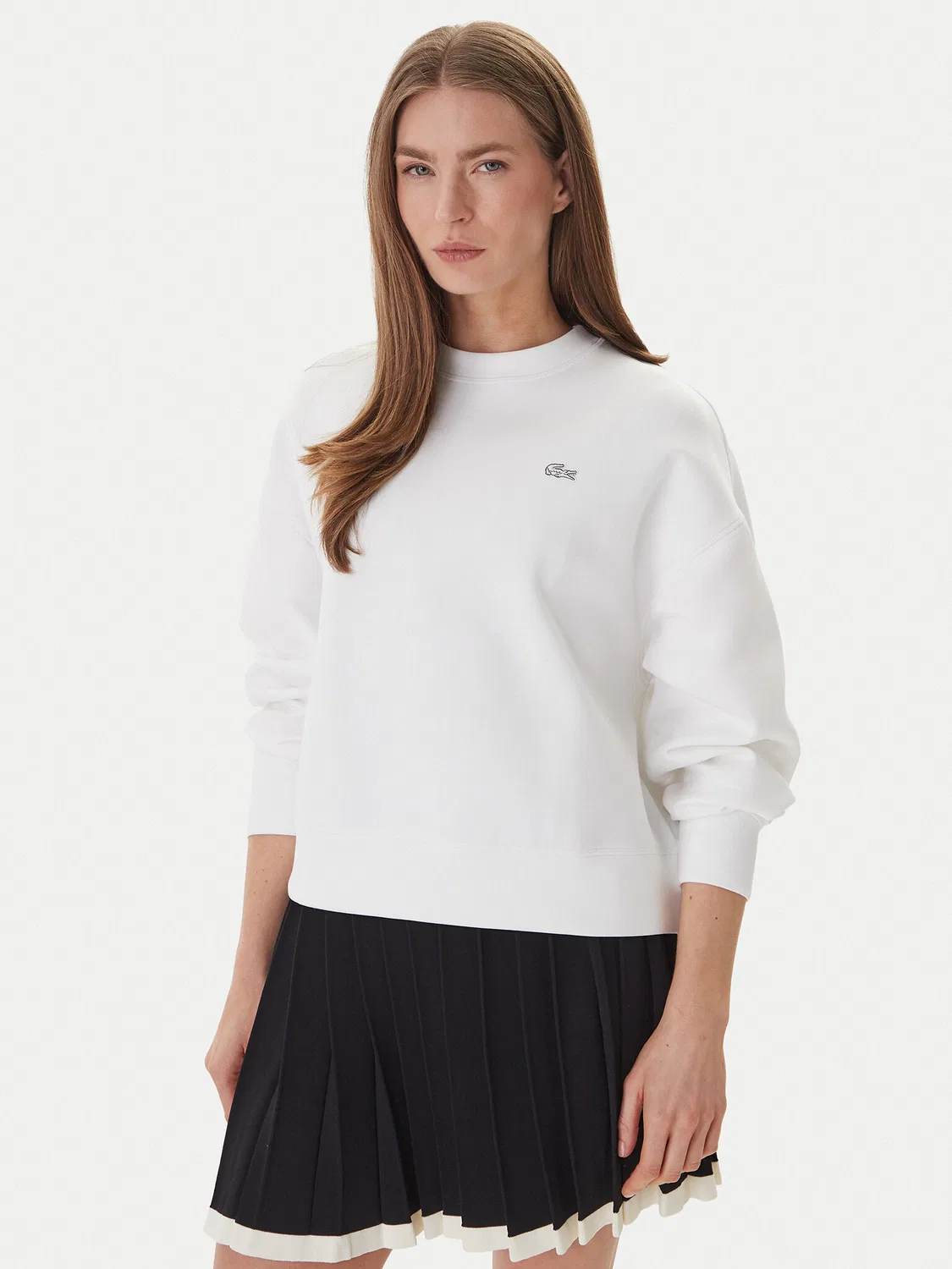 Женский свитшот оверсайз Lacoste, белый