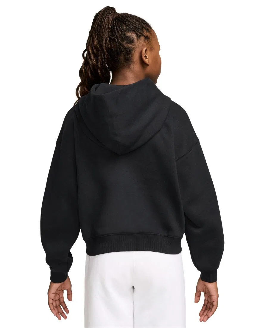 Худи на молнии Nike Sportswear Studio Oversized Fleece Full-Zip, Black/White — фото 3