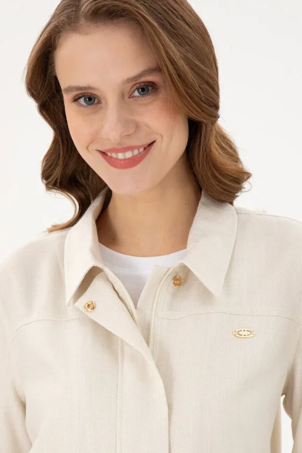 Женская рубашка с длинным рукавом U.S. Polo Assn., Ecru — фото 2