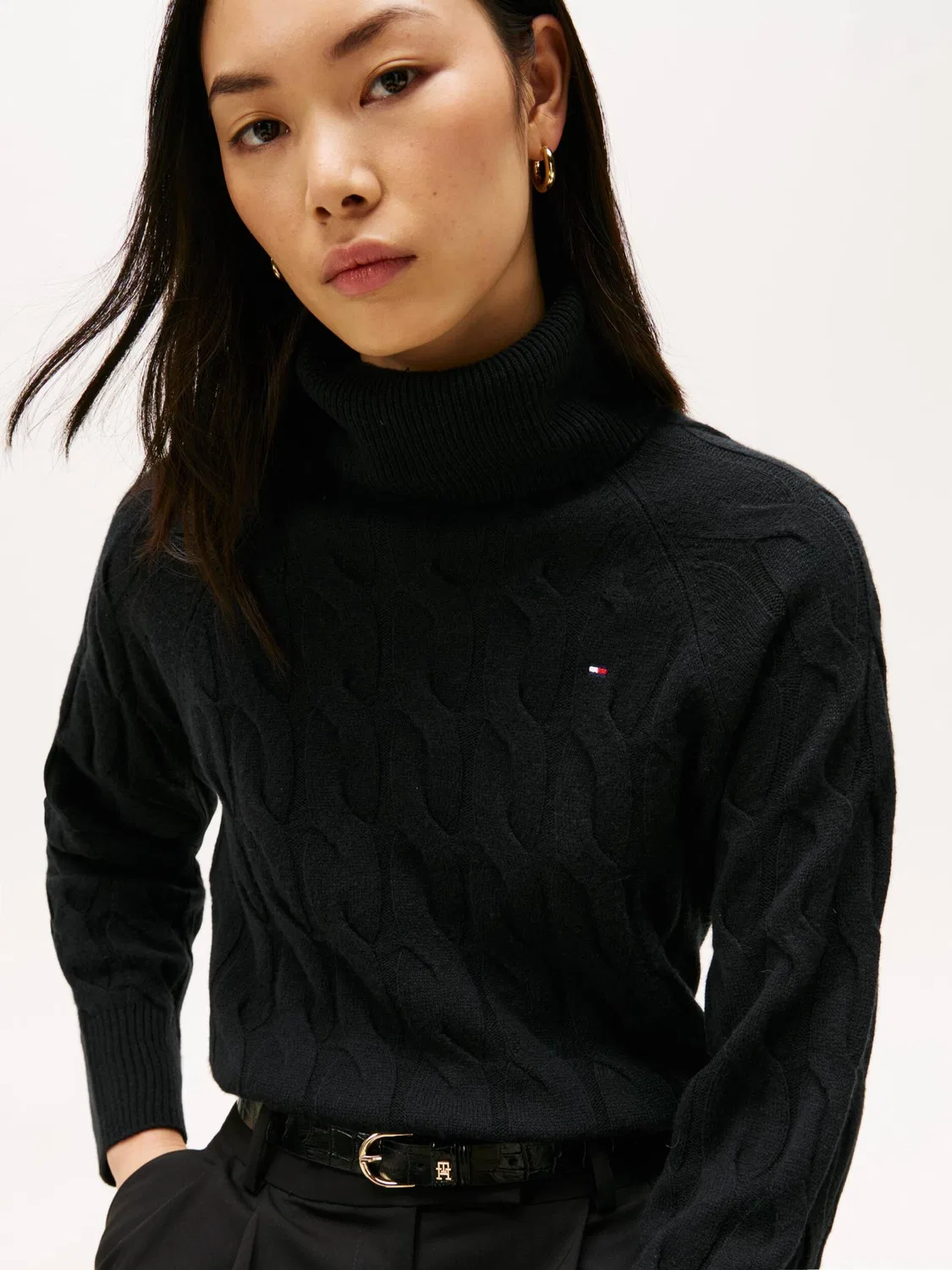 Водолазка из шерсти Tommy Hilfiger, черный — фото 4