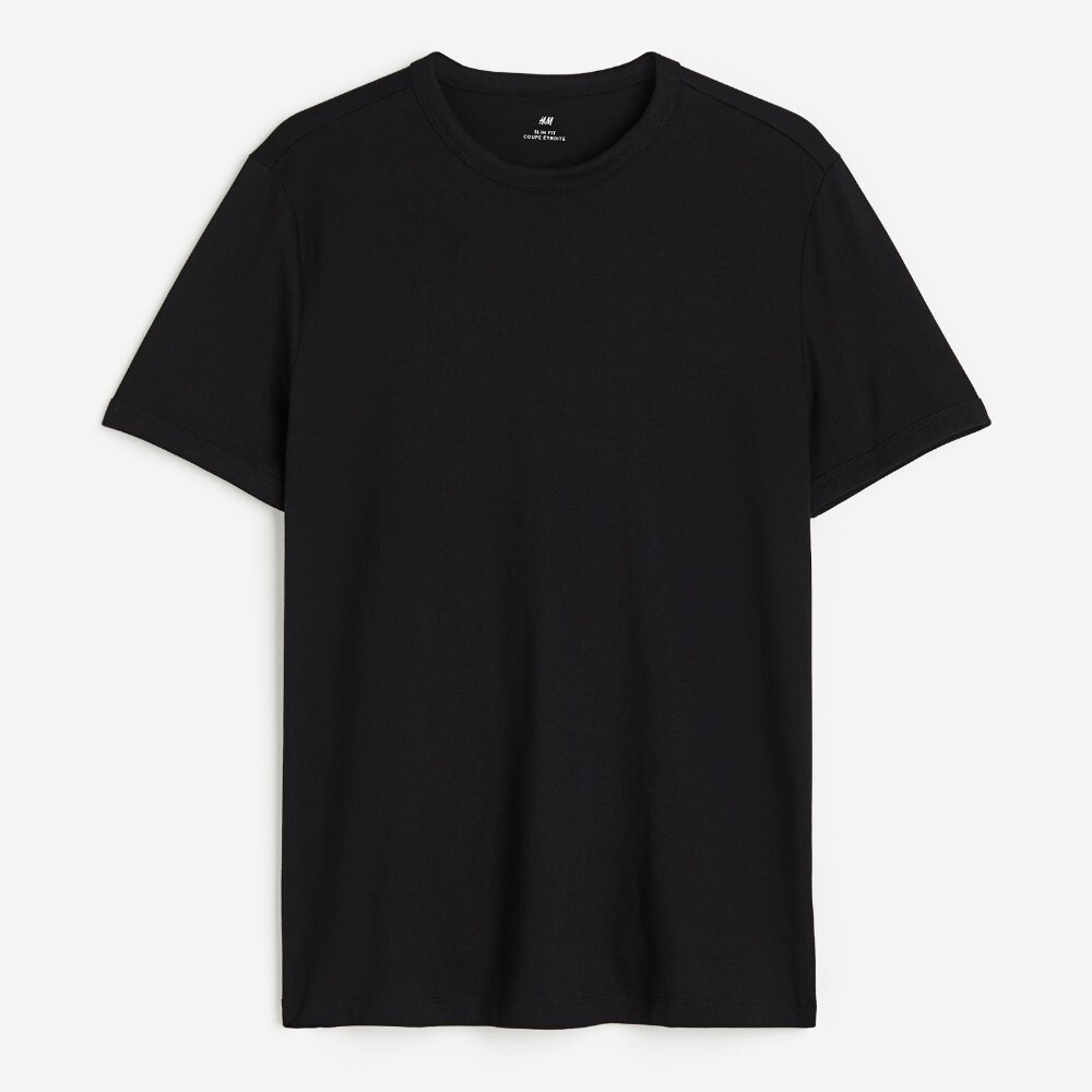 

Футболка H&M Slim Fit Cotton, черный
