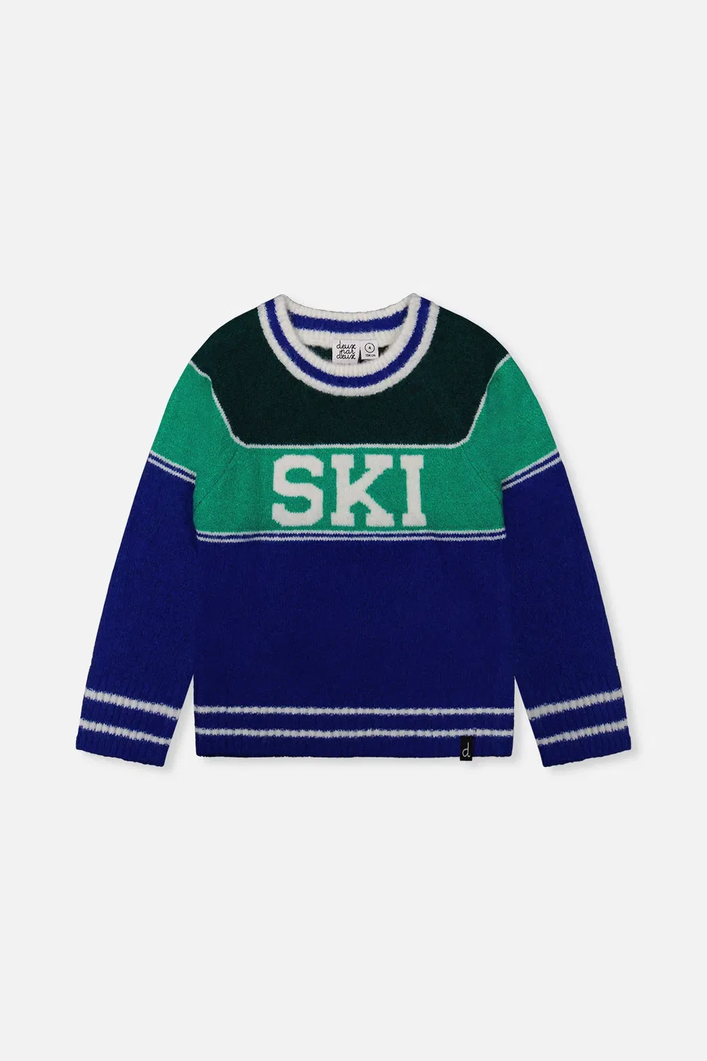 Детский свитер с жаккардовым принтом Ski Deux par Deux, Dark Blue and Dark Green