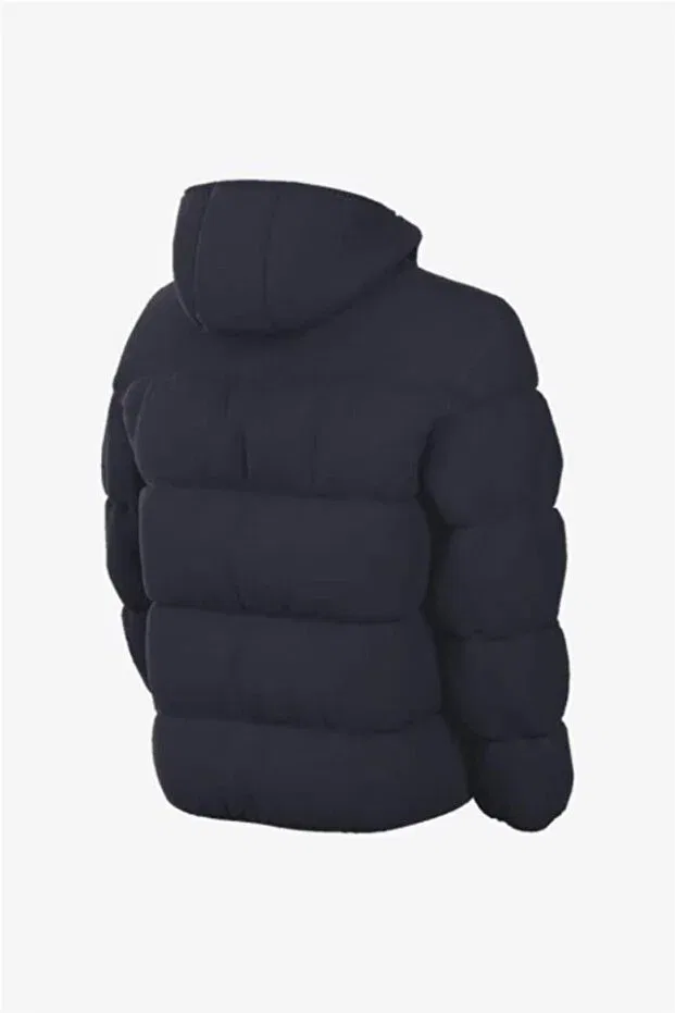 Мужская куртка с высоким воротником из кожзаменителя Nike, Navy Blue — фото 2