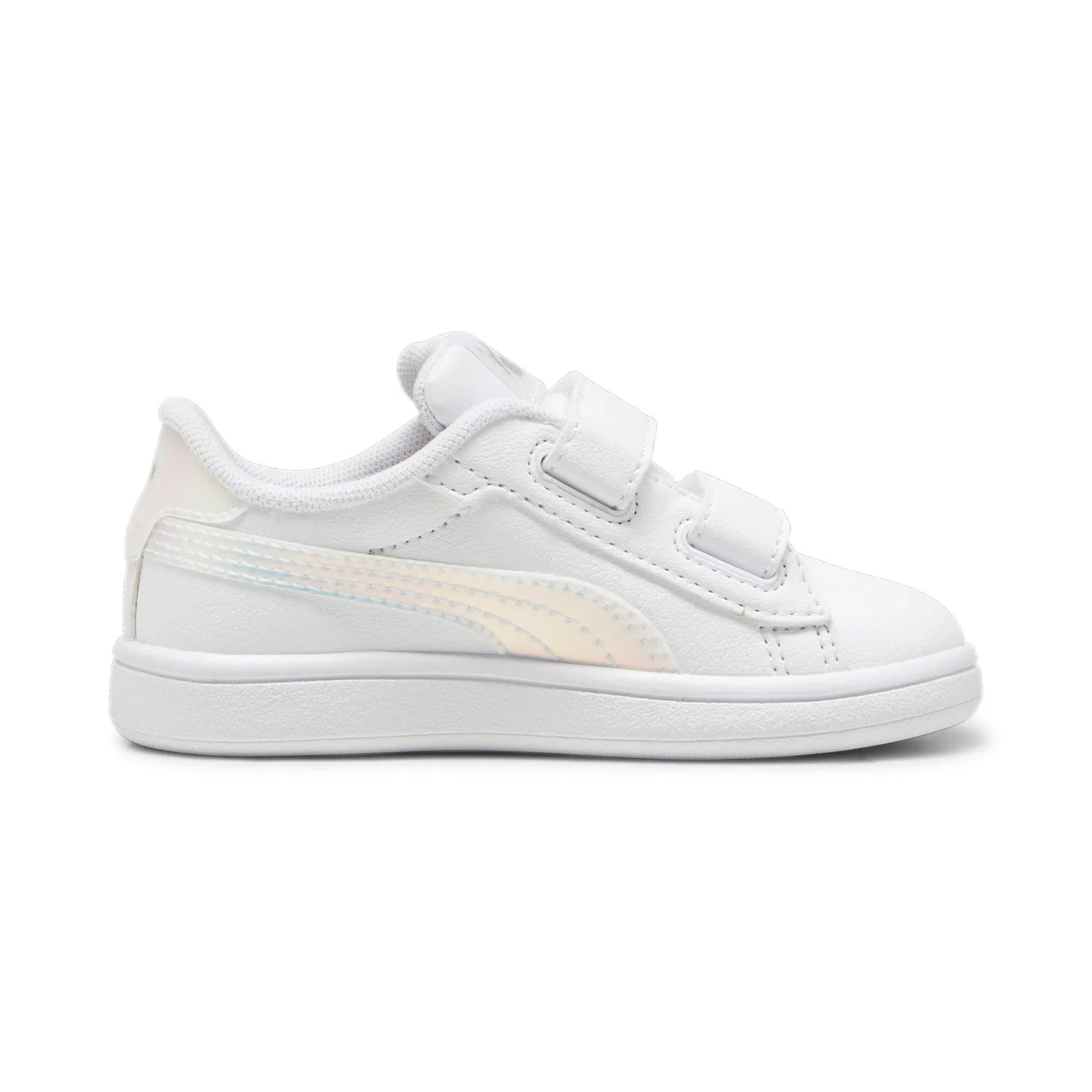 Детские кроссовки с голографическими деталями PUMA, White/Mauve Mist/Silver — фото 3