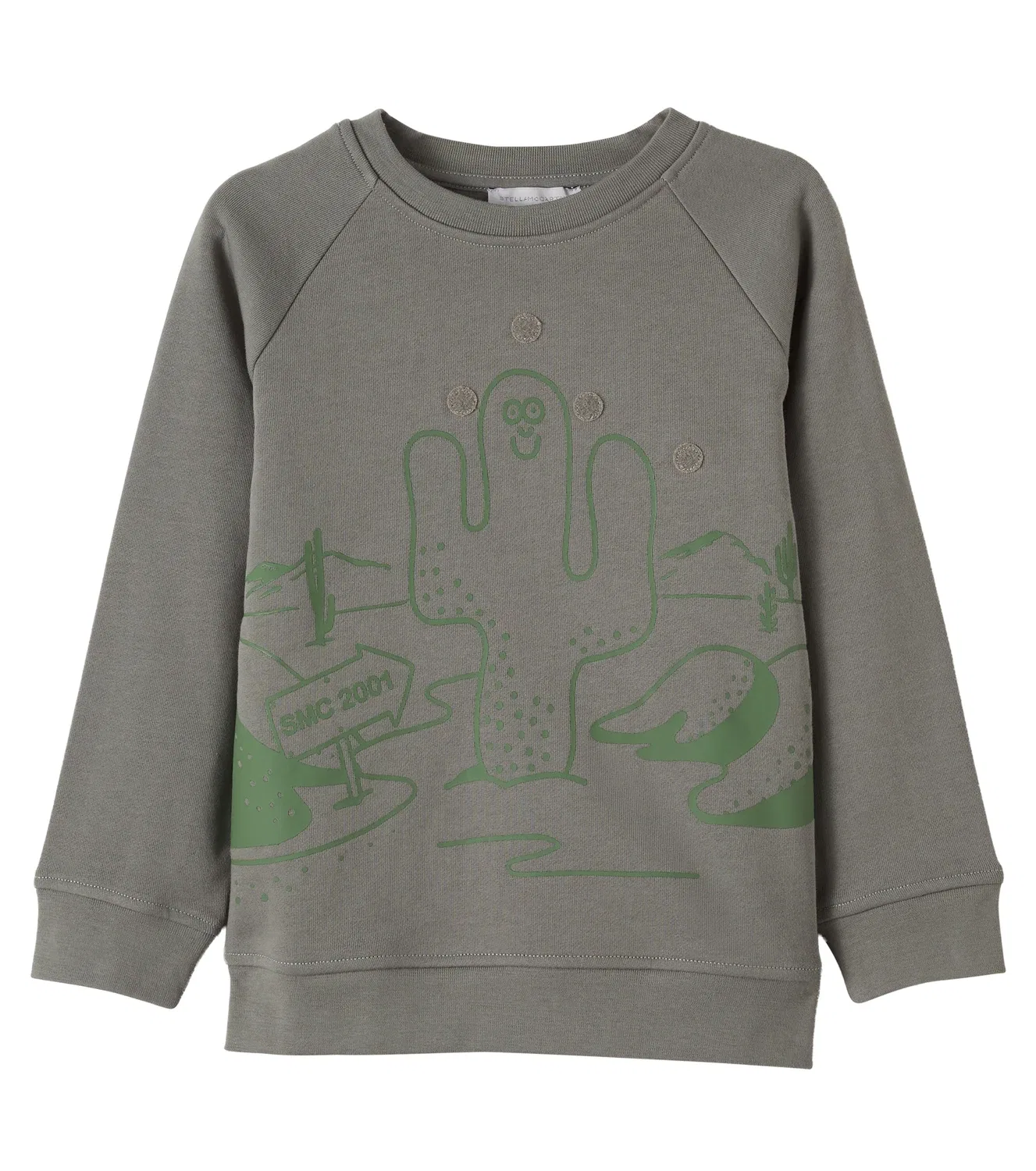 Свитшот хлопковый с принтом Stella Mccartney Kids, зеленый