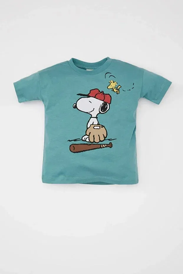 Детская футболка для мальчиков хлопковая Snoopy Defacto, Green-Gn382