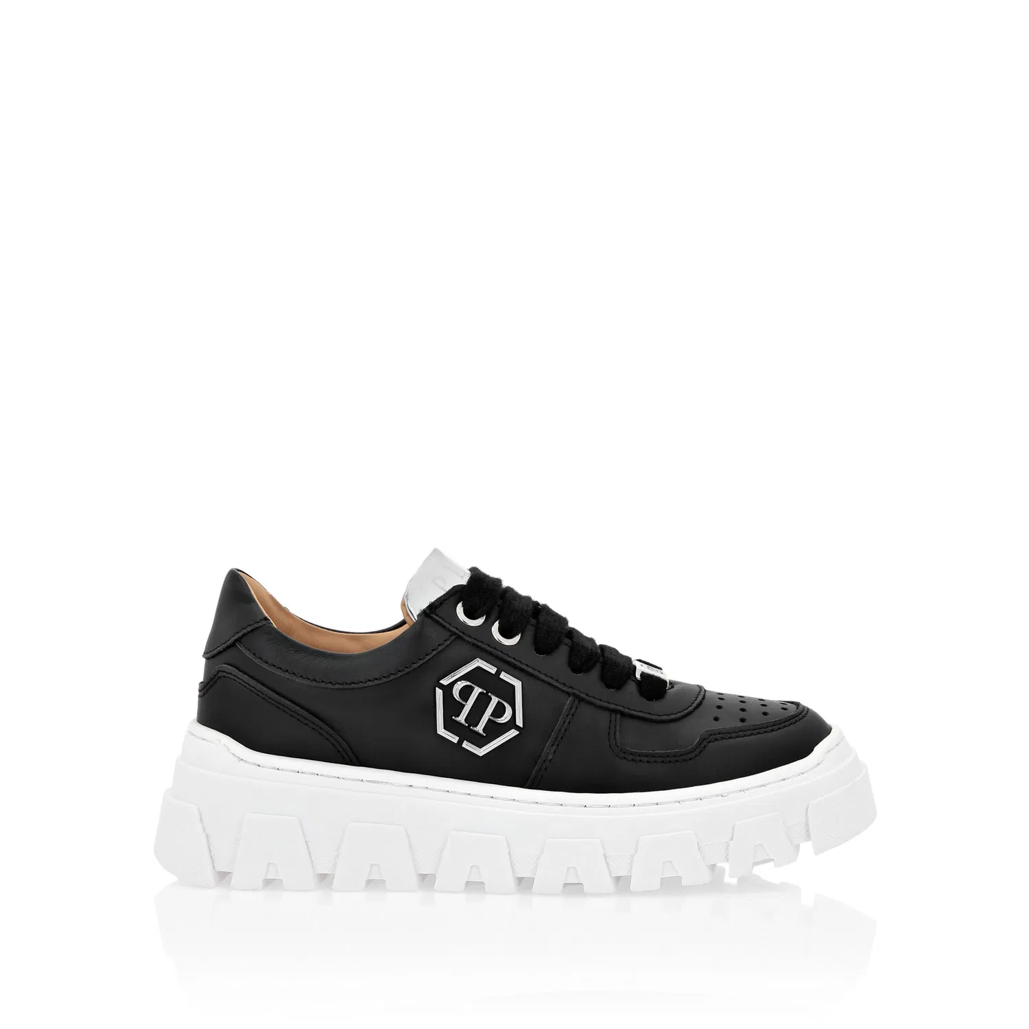 Детские кроссовки с шестиугольным логотипом PHILIPP PLEIN, Black — фото 3