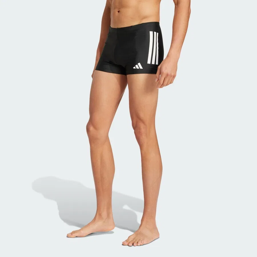 Плавки-боксеры ADIDAS PERFORMANCE Athletic Swim Trunks '3-Stripes Swim Boxers' черного цвета — фото 2