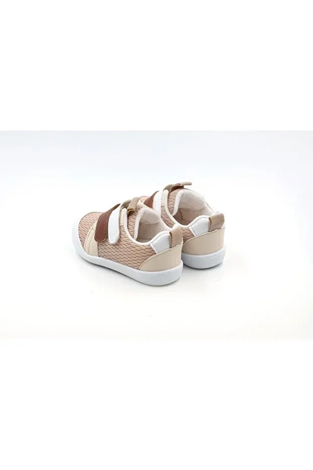 Детские ортопедические туфли для девочек с липучкой Macco Shoes, Beige — фото 4
