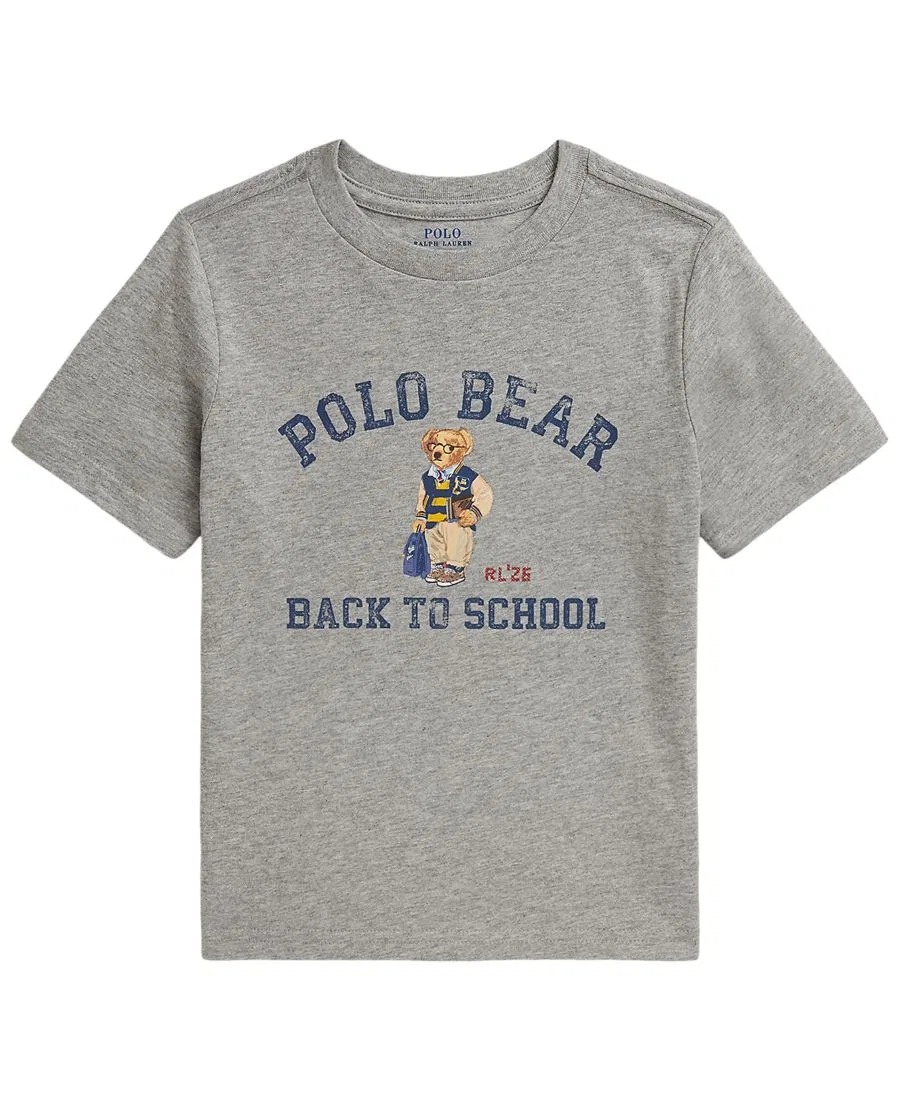 Футболка из хлопкового джерси с Polo Bear Boys' 2T-7 Polo Ralph Lauren, Andover Heather