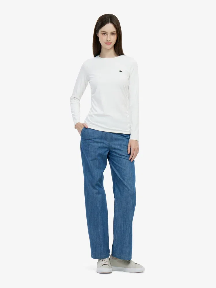 Футболка с длинным рукавом LACOSTE White — фото 4