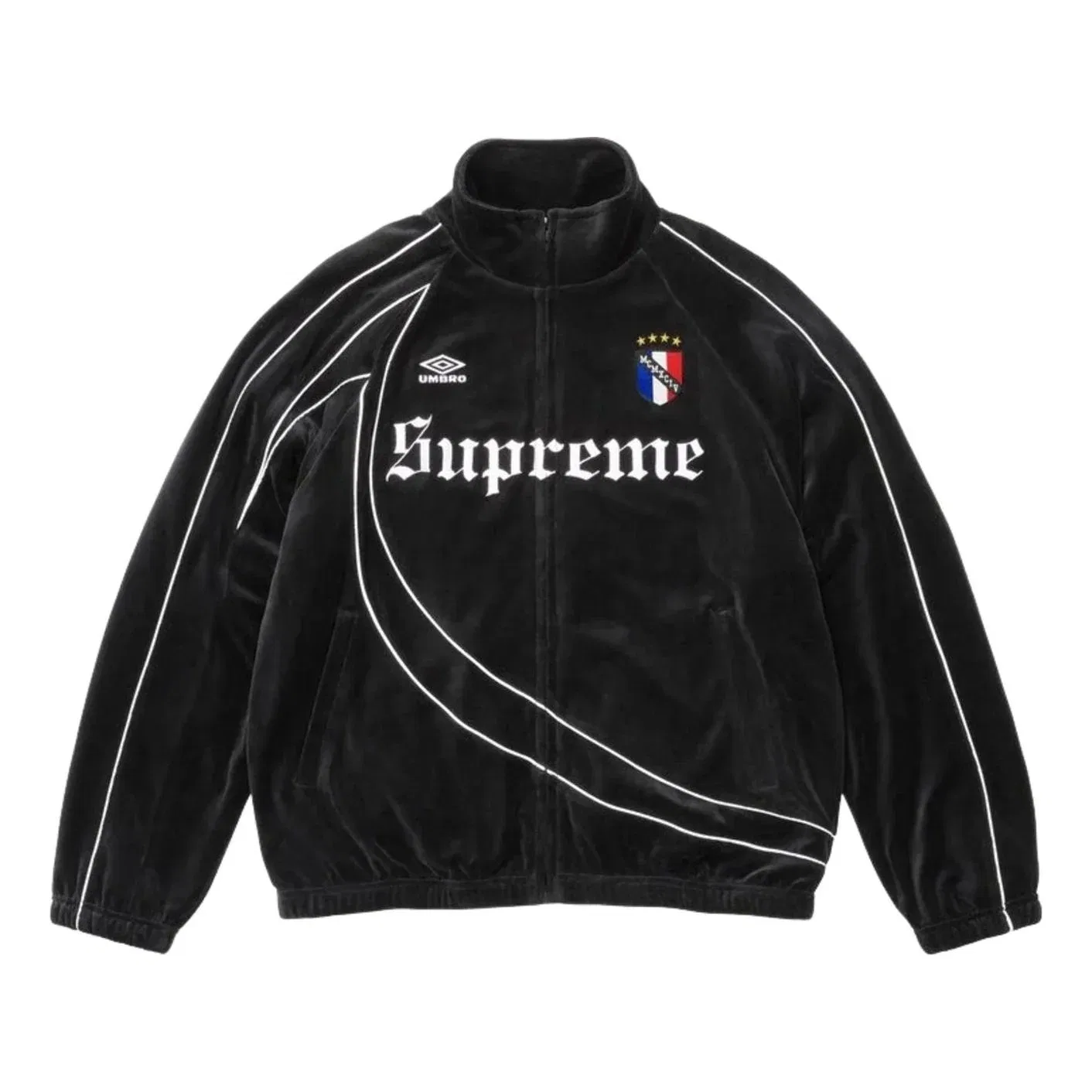 Мужская куртка FW26 x Umbro Velour Track Jacket 'Black' Supreme, черный