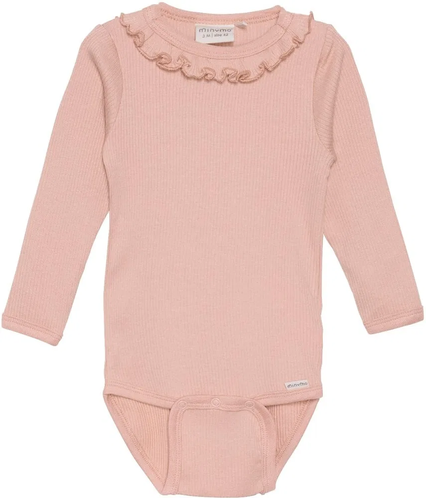 Боди с длинным рукавом Body LS Rib Minymo, розовый