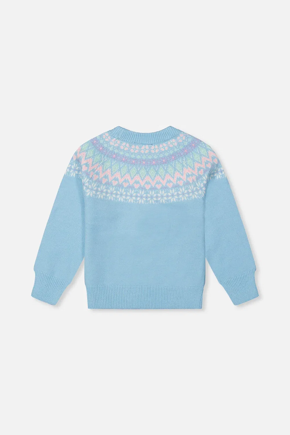 Детский свитер с длинным рукавом Nordic Jacquard Deux par Deux, Light Blue — фото 2