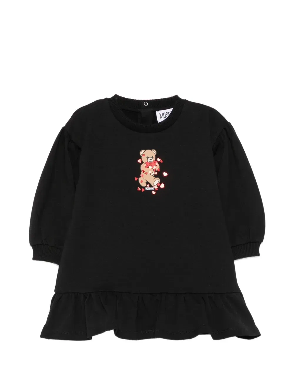 Платье с оборками и Медведем Тедди Moschino Kids, черный