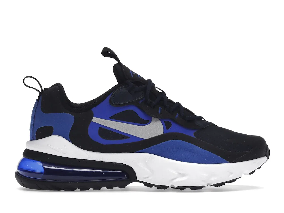 Детские кроссовки Lifestyle Nike Air Max 270 React, Midnight Navy Racer Blue Black Metallic Silver