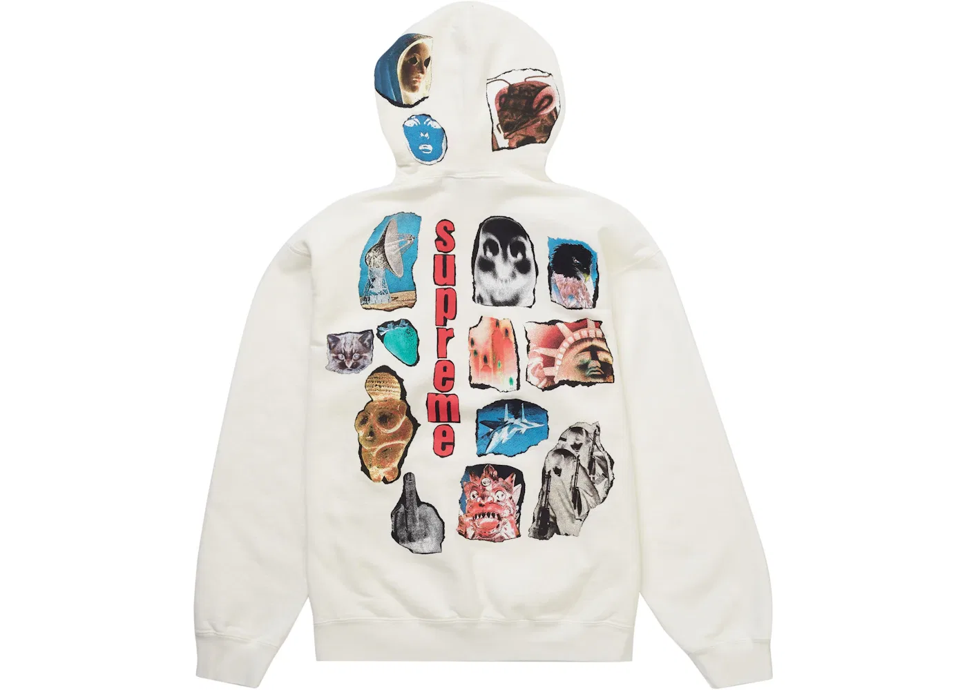 Мужской худи с инвертированным принтом Supreme Hooded Sweatshirt, White