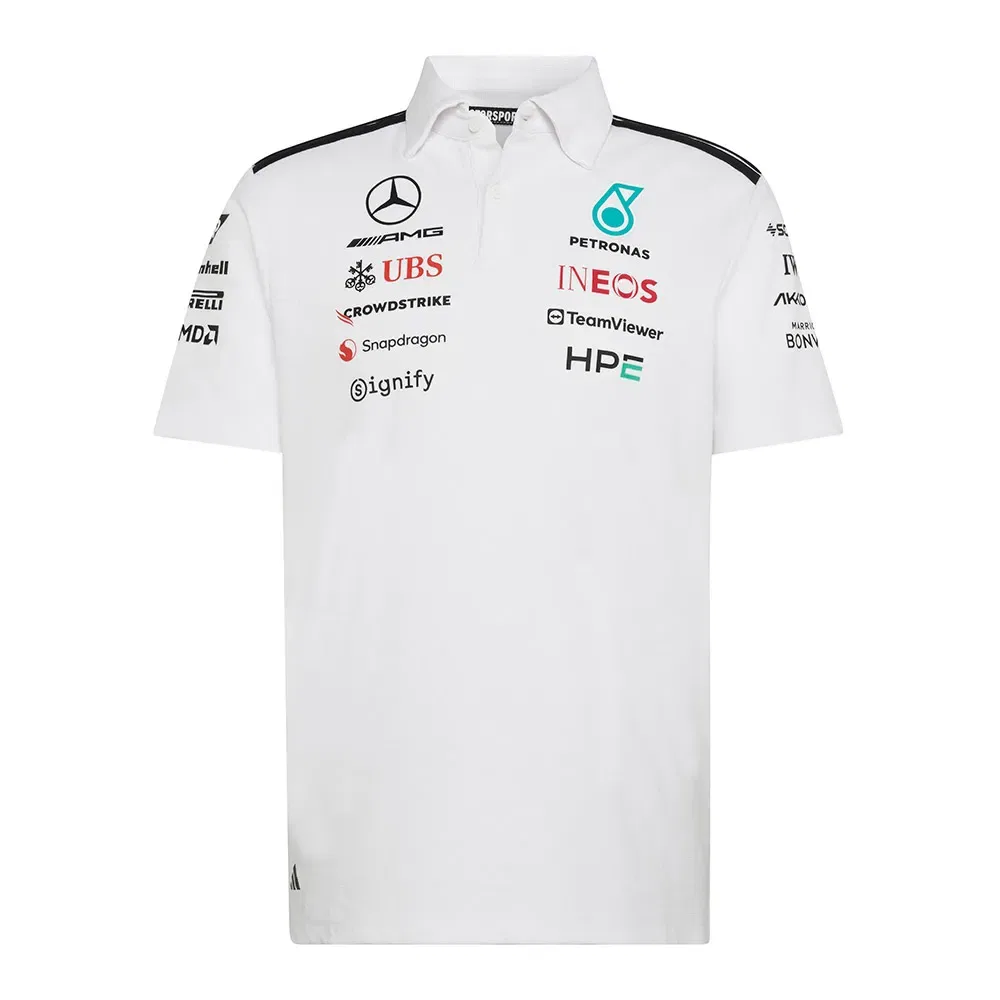 Поло с коротким рукавом Mercedes-AMG Petronas F1 Team Adidas, белый