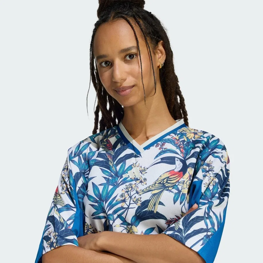 Футболка с принтом ADIDAS x FARM RIO PREMIUM, adidas, Золотой — фото 4