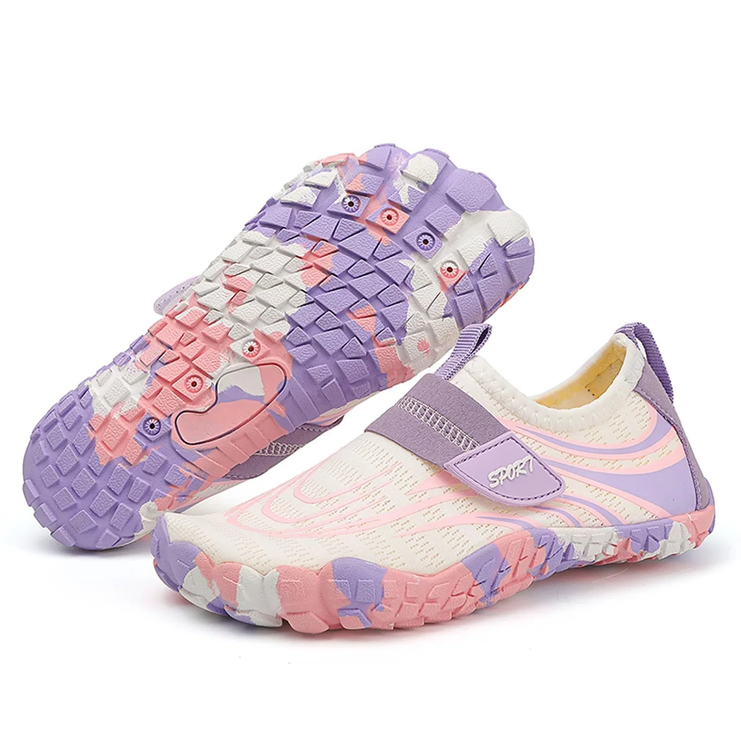 Детские сандалии для мальчиков с принтом Scarpe Barefoot Bambino Scarpe Scoglio Bambino Shoes Donna Sandali Trekking Bambina da Lavoro Sottozero 25 23 Tela 28 in Bimbo 26 Running Shoe Estive Ginnastica LED Bambini XXL Bimba Grounding, Purple