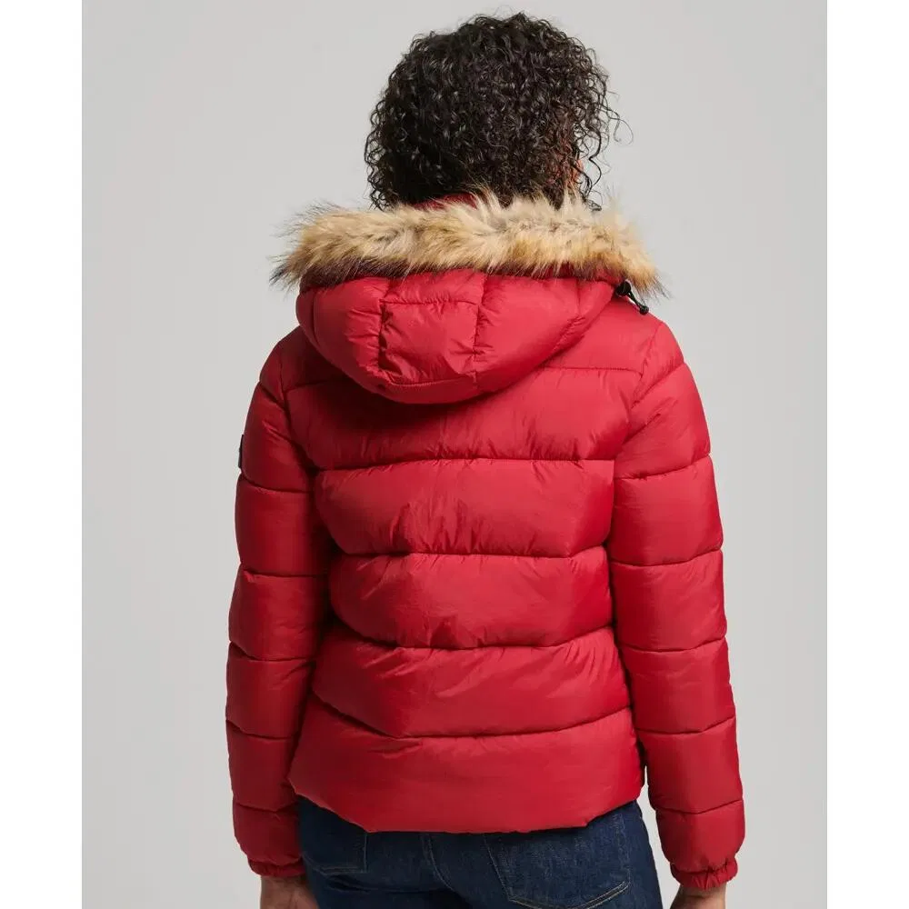 Женская куртка-пуховик с капюшоном Superdry, Цвет: ROT — фото 4