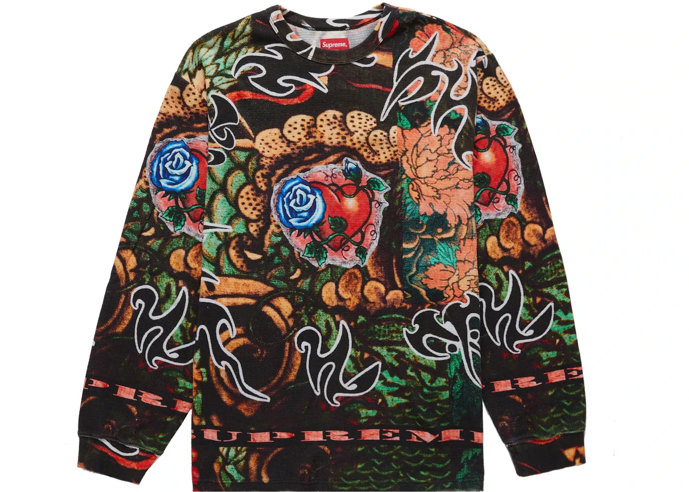 Мужская футболка с длинным рукавом с принтом Supreme Sacred Heart Waffle L/S Top, Multicolor