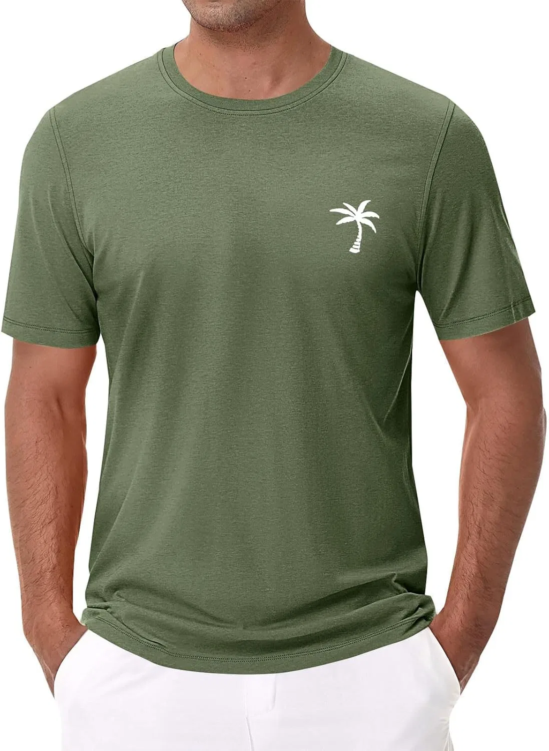 Мужская футболка с пальмами Casual Vacation, Mint Green