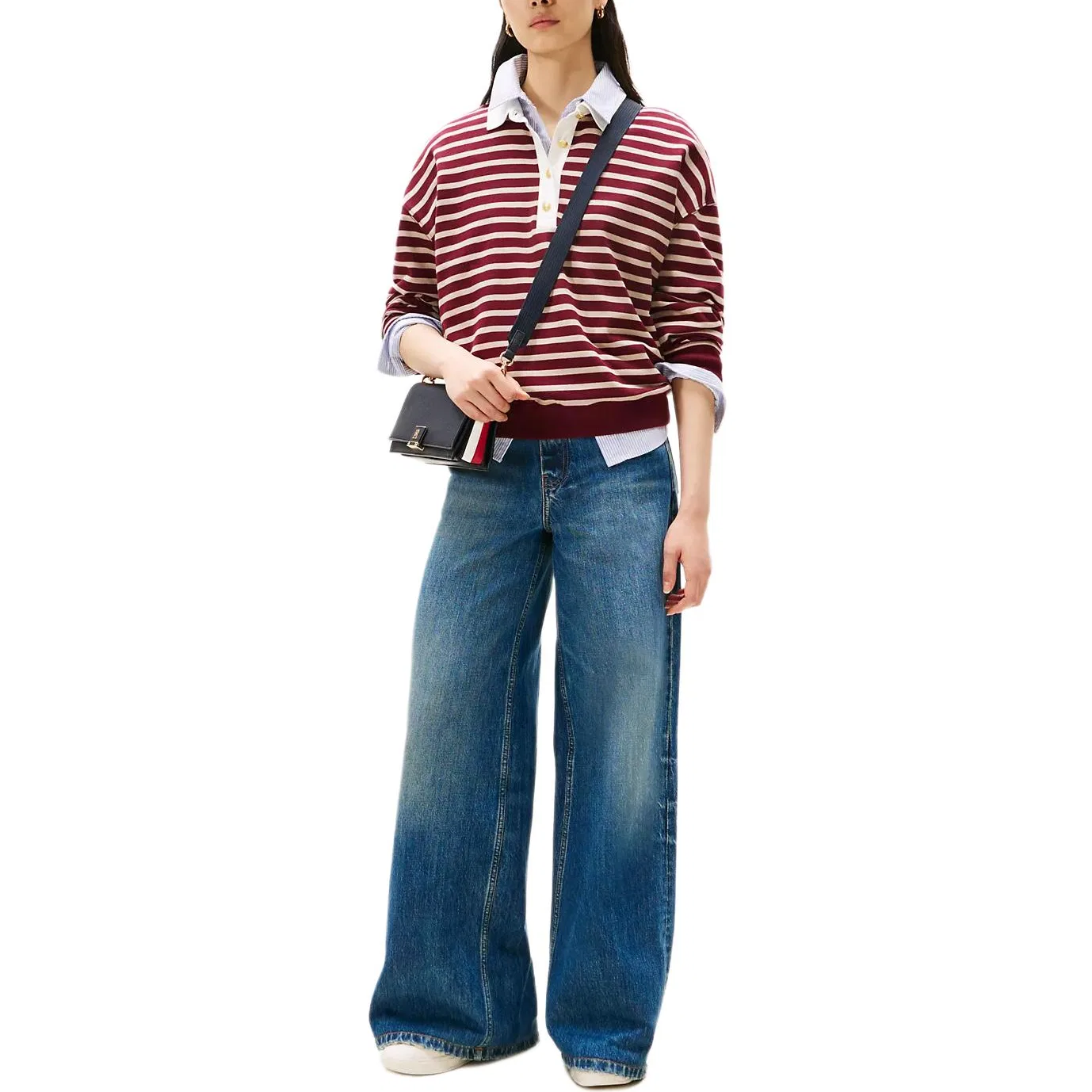 Женская толстовка с полосками Tommy Hilfiger, Navy Blue White Stripes — фото 4