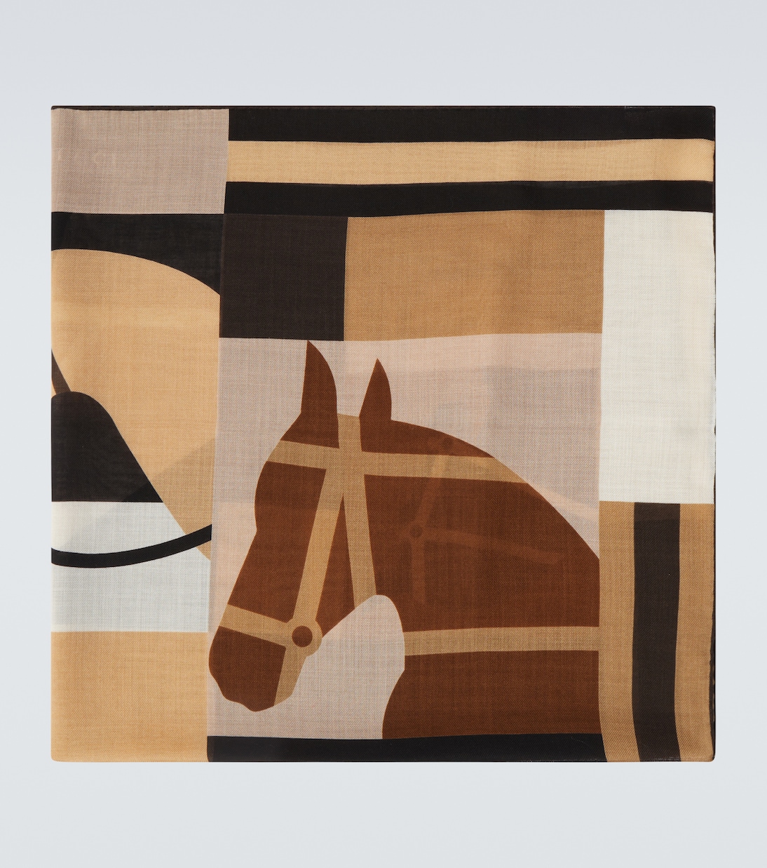 

Печатный кашемировый шарф Gucci, Coffee/Light Brown