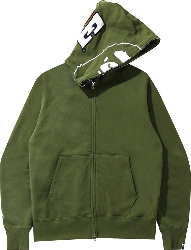 

Худи BAPE 2nd Ape Full Zip Hoodie 'Olive', зеленый