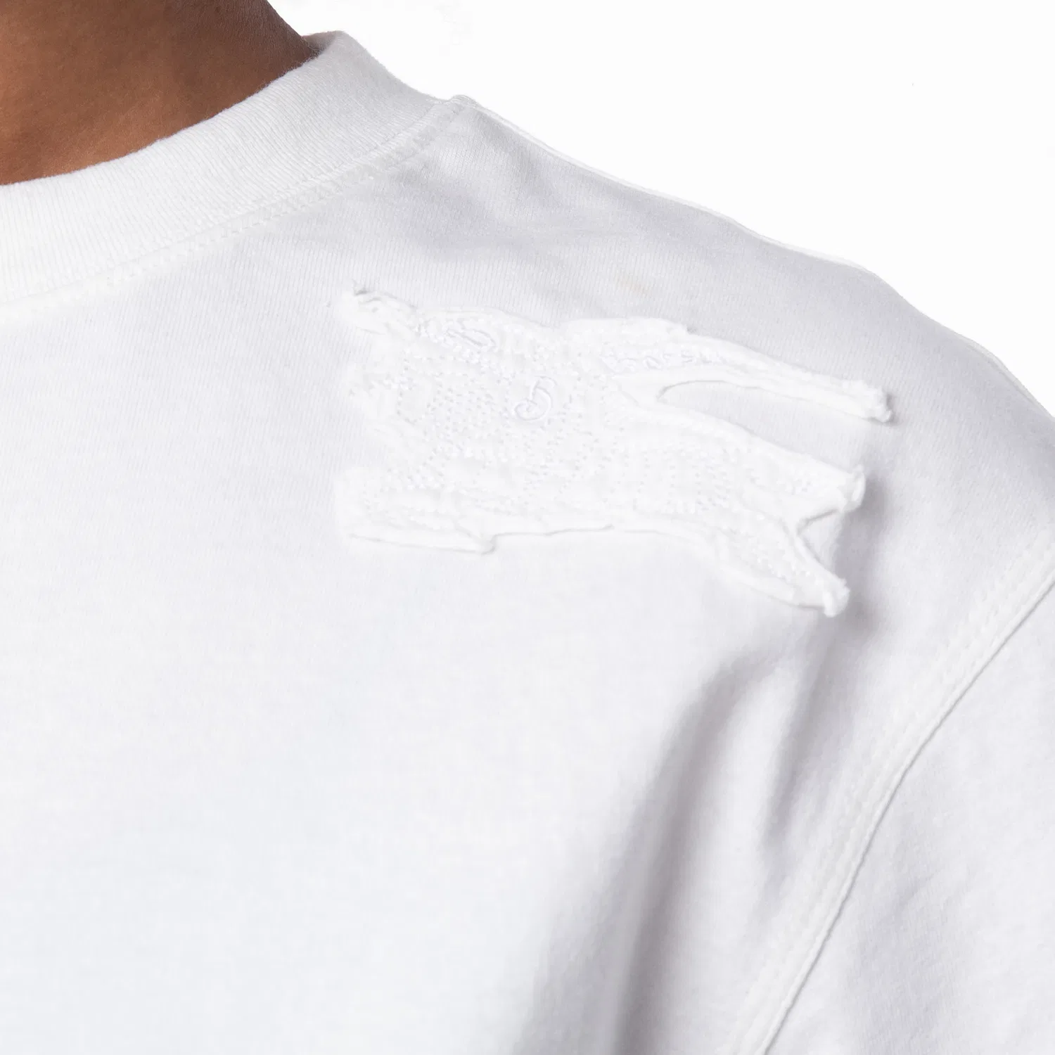 Футболка хлопковая с круглым вырезом Crew-Neck Cotton Jersey T-Shirt Burberry, Salt — фото 2
