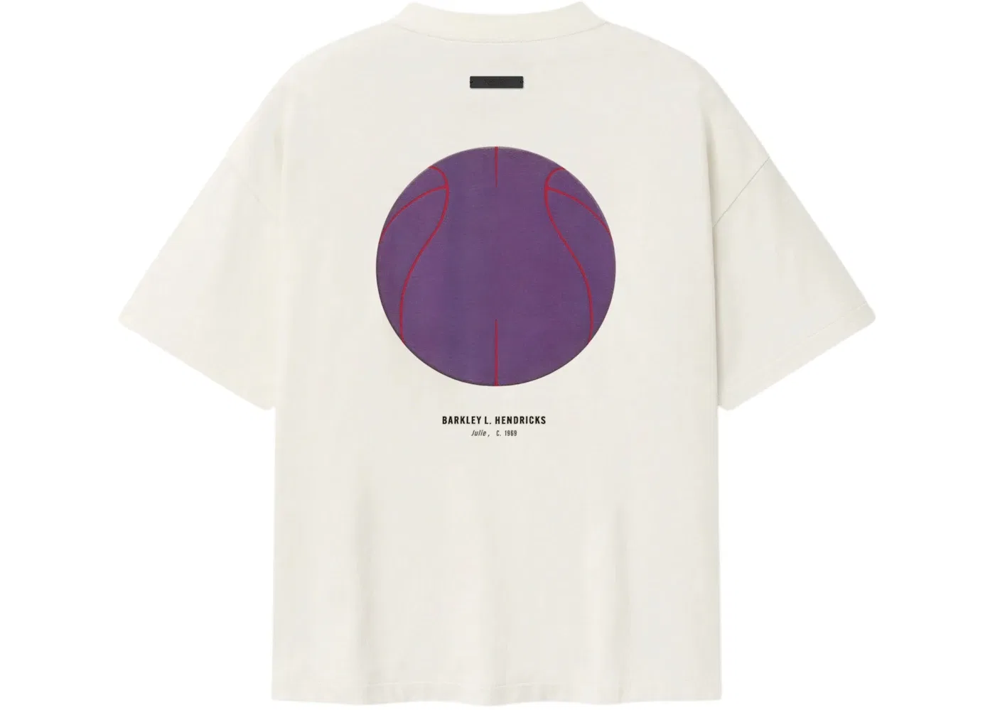 Унисекс футболка с принтом Fear of God Essentials Lakers x Barkley Hendricks 90s Tee, Ivory — фото 2