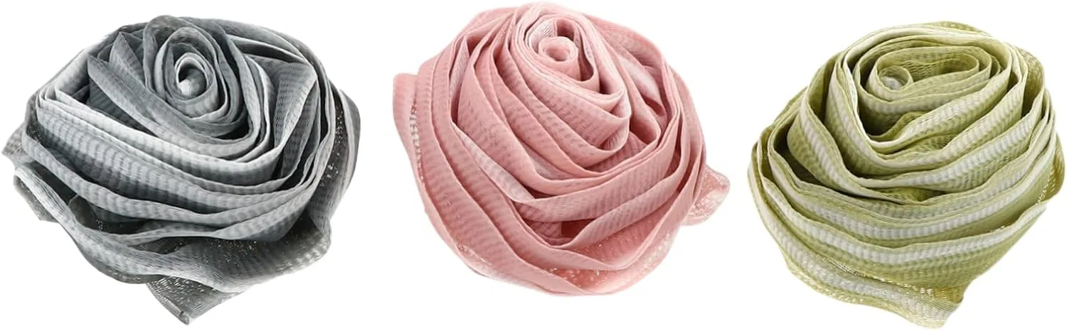 Мочалка для душа, Housoutil, набор 6 шт, 20x10x10 см, Pink, Green, Grey