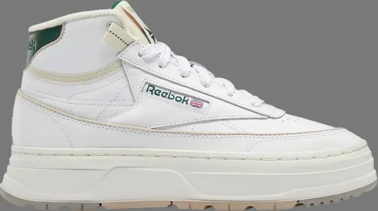 

Кроссовки wmns club c geo mid 'white dark green' Reebok, белый