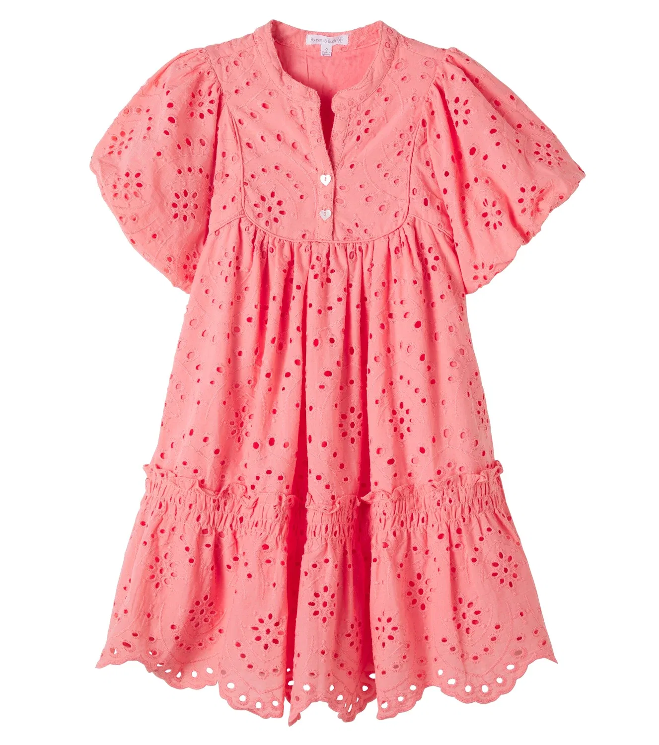 Платье хлопковое с вышивкой Cruz Poupette St Barth Kids, розовый