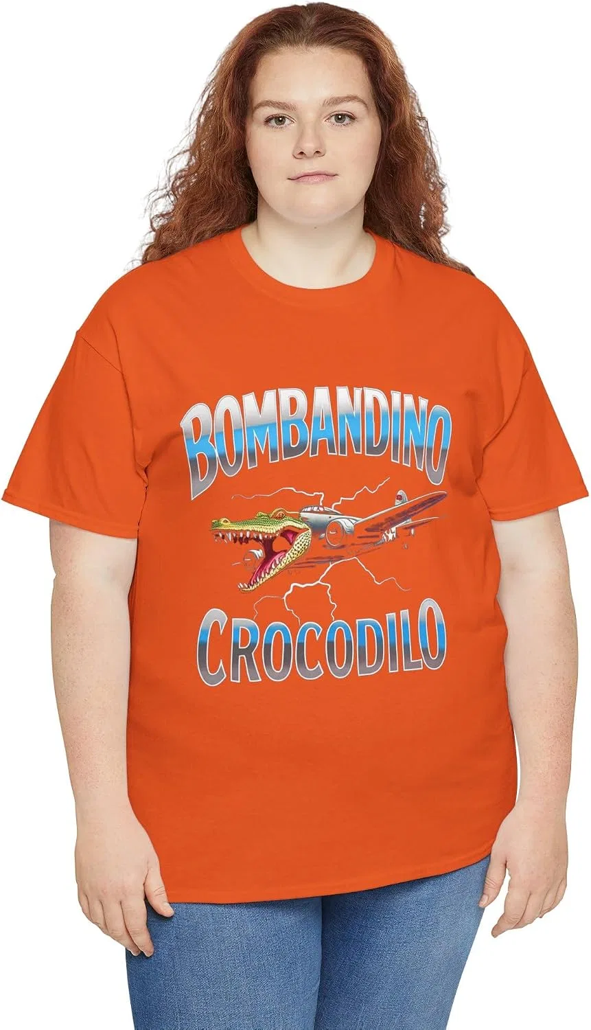Женская футболка с принтом Bombandino Crocodilo, оранжевый — фото 4
