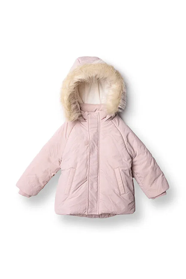 Детское пальто для девочек хлопковое с капюшоном Hellobaby, Розовый Ebebek Hello Baby