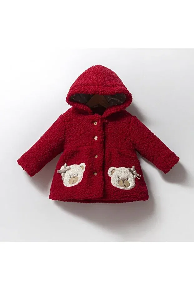 Детское пальто для девочек с длинным рукавом Rabbit baby coat Cumino, Red