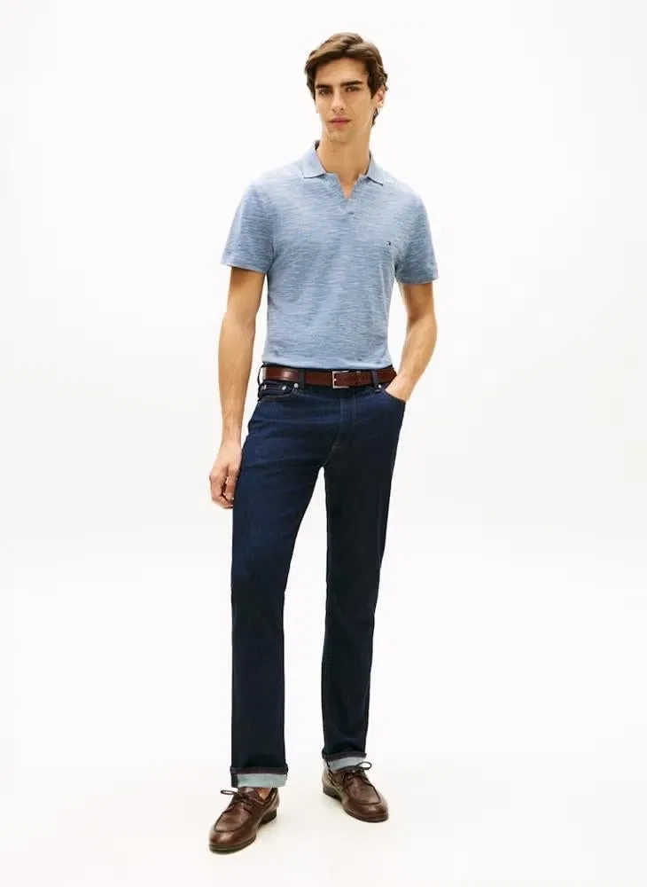 Поло с фактурным узором Regular fit Textured Oxford Pique Tommy Hilfiger, синий — фото 4