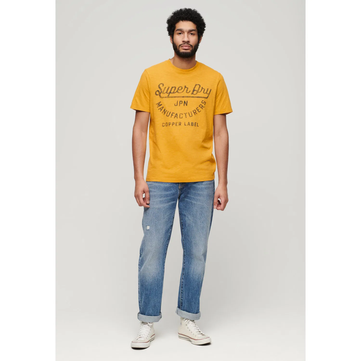 Мужская футболка с принтом Copper Label Script Superdry, Yellow — фото 2