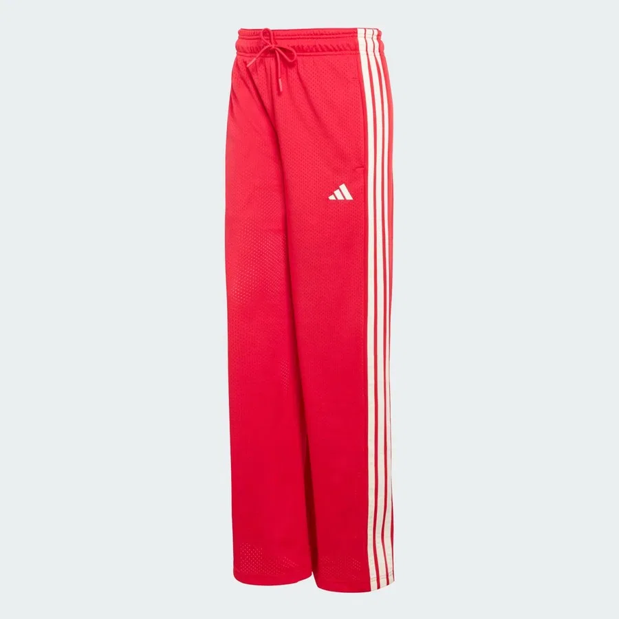 Женские спортивные штаны с высокой посадкой и принтом Stadium Mesh adidas, Молочный — фото 4