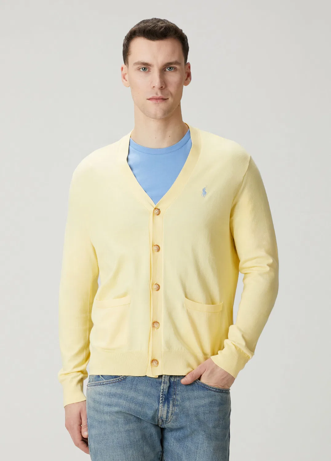Кардиган V-образным вырезом Polo Ralph Lauren, желтый
