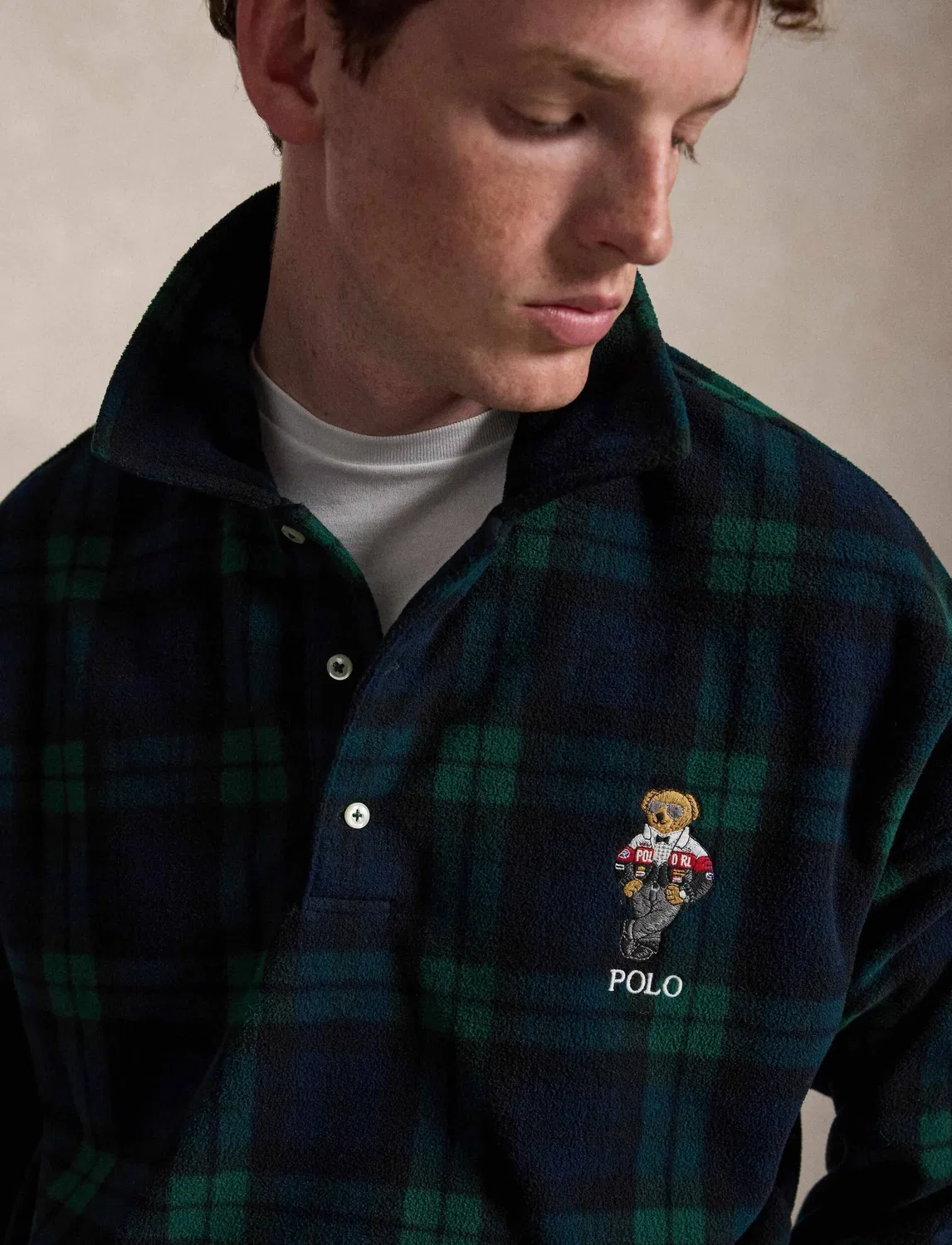 Флисовое поло с длинным рукавом Polo Ralph Lauren, Verde Bottiglia — фото 4