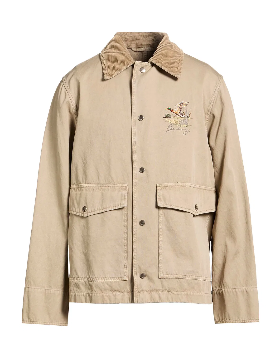 Мужская куртка из габардина с вышивкой Burberry, бежевый