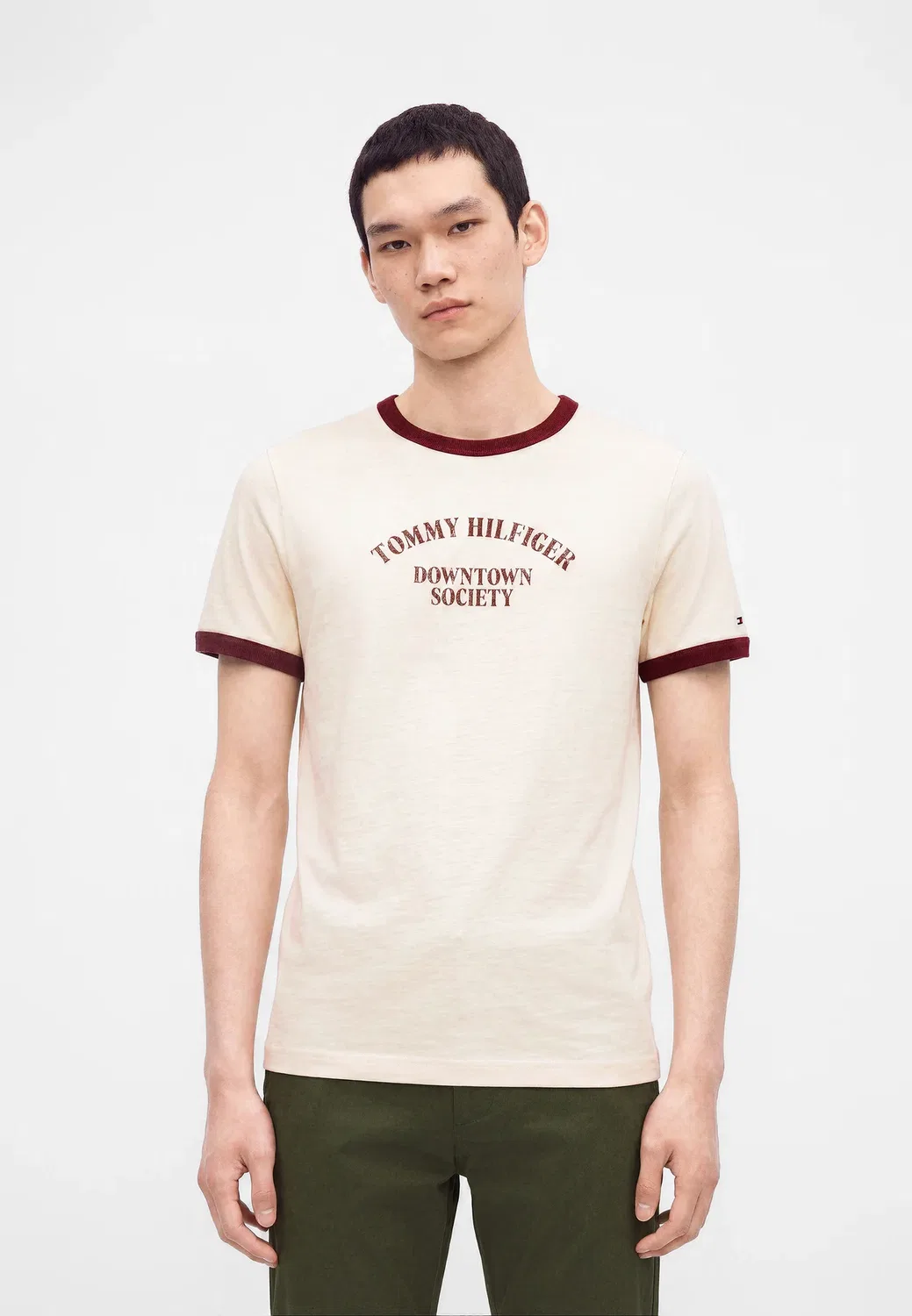Футболка-Поло с графическим принтом в стиле университетской формы Tommy Hilfiger, Ivory Petal