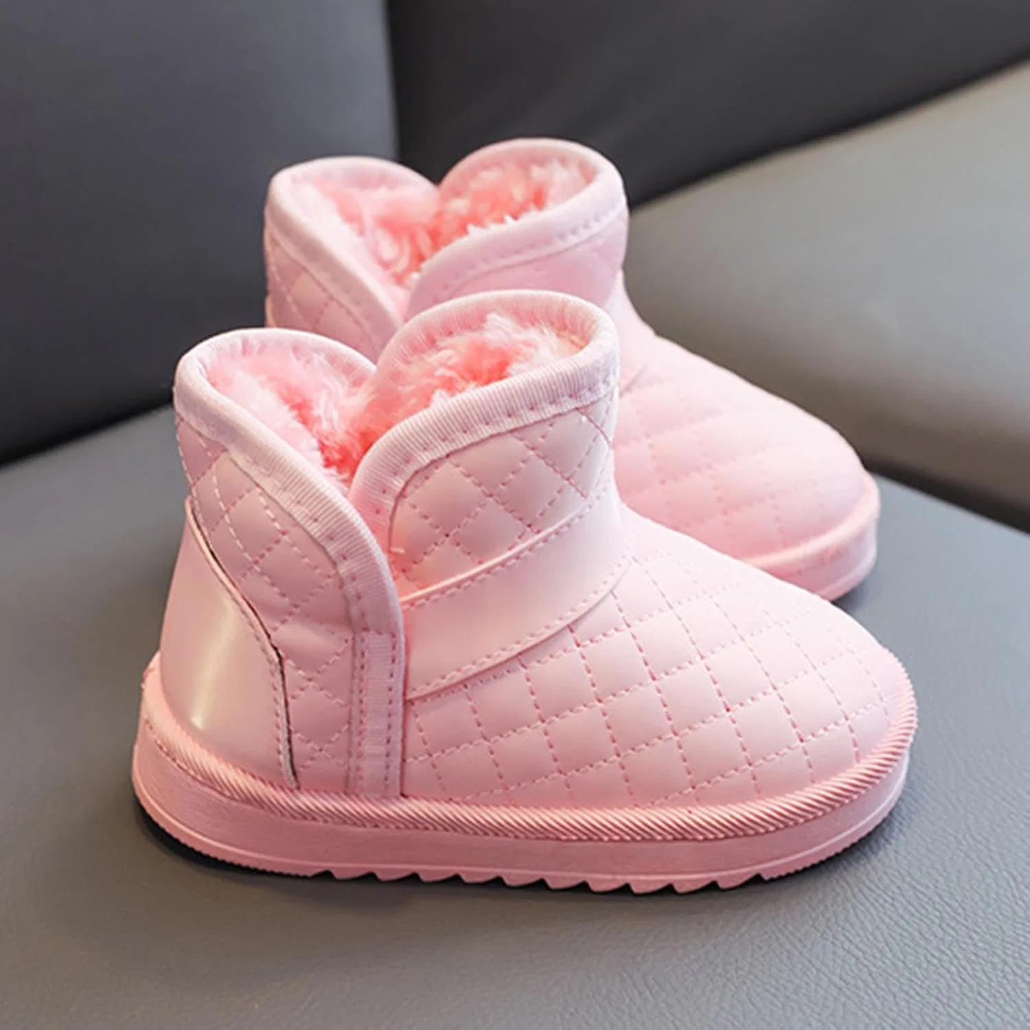 Детские зимние ботинки для девочек на меху Zzalalana, Pink — фото 3
