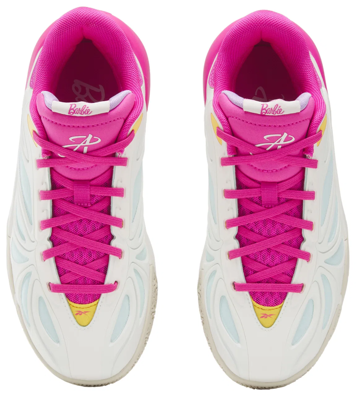 Детские баскетбольные кроссовки для девочек с принтом Barbie x Angel Reese Reebok, Chalk Purple Pink — фото 4
