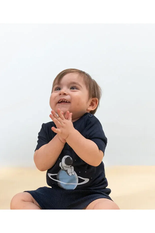 Детская футболка с принтом Molica Baby, Navy Blue