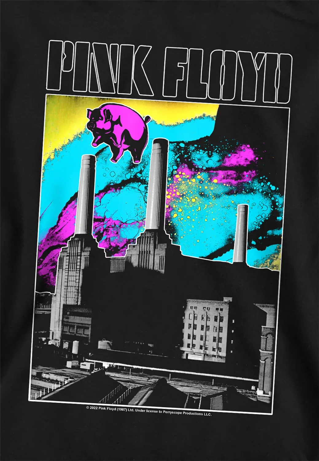 Детский худи с принтом Animals Sky Pink Floyd, Black — фото 2