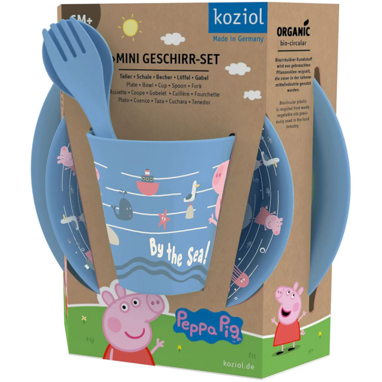Детский набор посуды 5 предметов с принтом Peppa Pig Waves At Home KOZIOL, Melaminfrei — фото 2